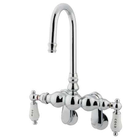 Kingston Brass Wall-Mount Clawfoot Tub Faucet, Polished Chrome, Tub Wall Mount CC86T1
