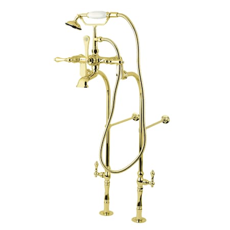 Kingston Brass Clawfoot Tub Faucet Packages, Standard, 7", 2, Freestanding, Polished Brass CCK103T2