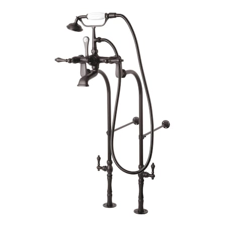 Kingston Brass Clawfoot Tub Faucet Packages, Standard, 7", 2, Freestanding, Oil Rubbed Bronze CCK103T5