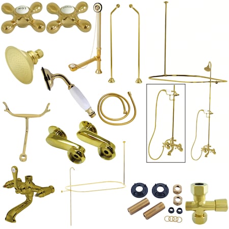 Kingston Brass CCK1182AX Clawfoot Tub Package Metal Cross Handles CCK1182AX