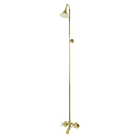 Kingston Brass Wall-Mount Clawfoot Tub Faucet, Polished Brass, Wall Mount CCK2672