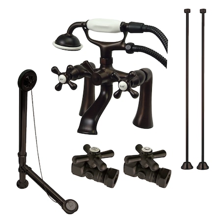 Kingston Brass Clawfoot Tub Faucet Packages, Oil Rubbed Bronze, Deck Mount CCK268ORB