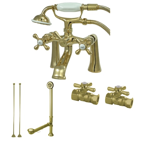 Kingston Brass Clawfoot Tub Faucet Packages, Polished Brass, Deck Mount CCK268PB