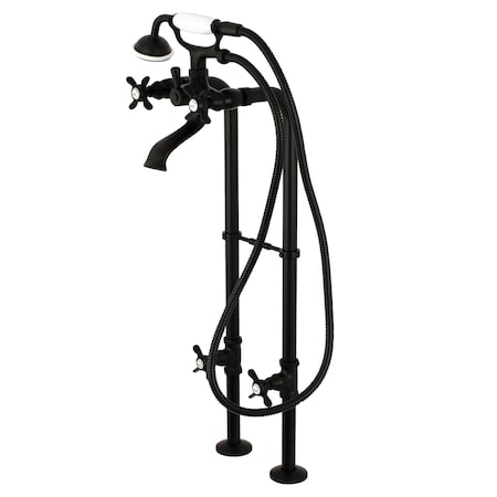 Kingston Brass Freestanding Tub Faucet, Standard, 2, Freestanding, Matte Black CCK285K0