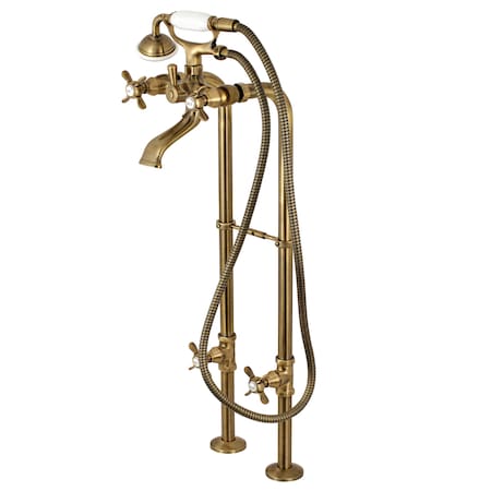 Kingston Brass Freestanding Tub Faucet, Standard, 2, Freestanding, Antique Brass CCK285K3