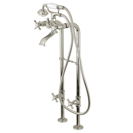 Kingston Brass Freestanding Tub Faucet, Standard, 2, Freestanding, Polished Nickel CCK285K6