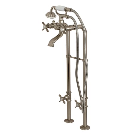 Kingston Brass Freestanding Tub Faucet, Standard, 2, Freestanding, Brushed Nickel CCK285K8