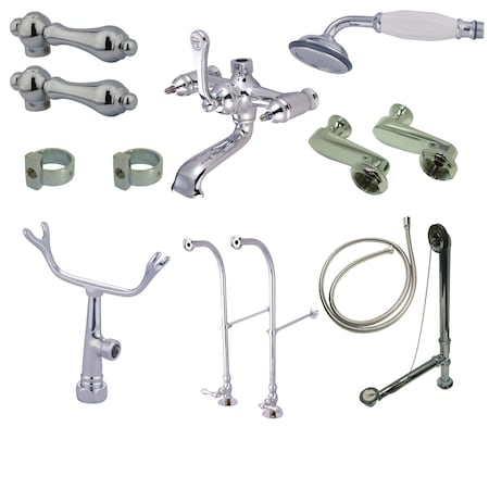 Kingston Brass Clawfoot Tub Faucet Packages, Polished Chrome, Freestanding CCK5101AL