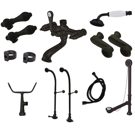 Kingston Brass Clawfoot Tub Faucet Packages, Oil Rubbed Bronze, Freestanding CCK5105AL