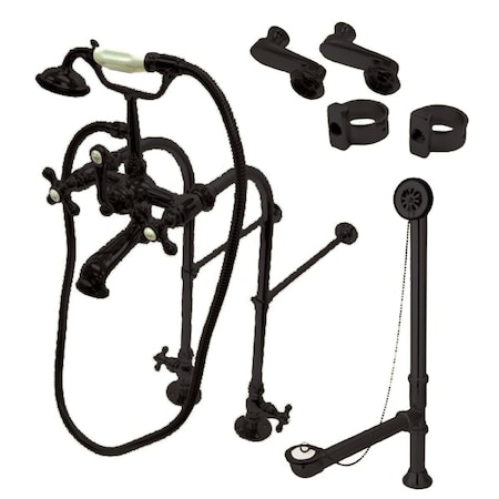 Kingston Brass Clawfoot Tub Faucet Packages, Oil Rubbed Bronze, Freestanding CCK5105AX