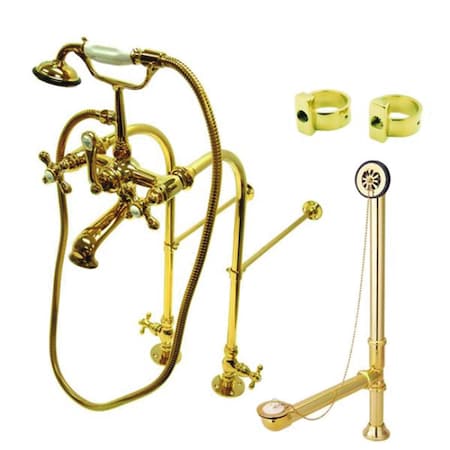 Kingston Brass Clawfoot Tub Faucet Packages, Polished Brass, Freestanding CCK5172AX
