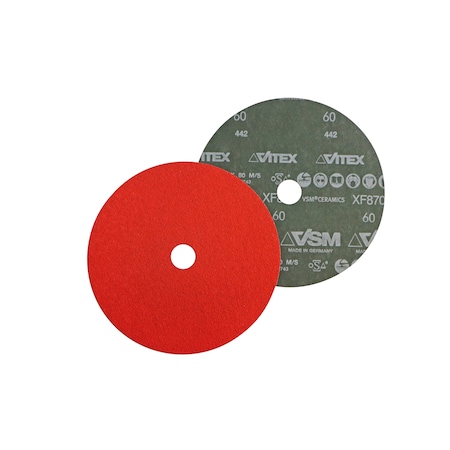 Vsm Fiber Disc, Ceramic, 80 Grit, 2", Red, PK25 150173