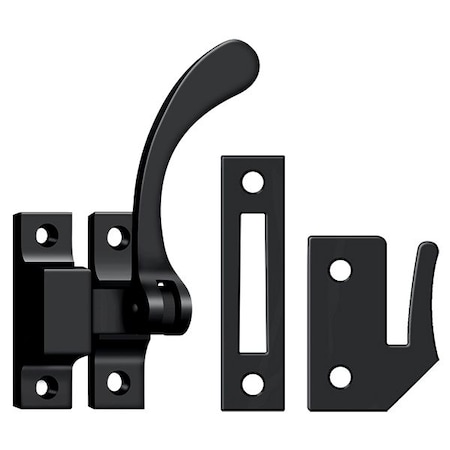 Deltana Window Lock, Casement Fastener, Reversible, 4-1/2" Black CF450U19