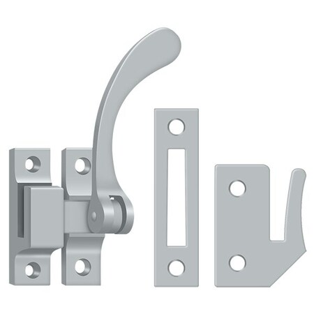 Deltana Window Lock, Casement Fastener, Reversible, 4-1/2" Satin Chrome CF450U26D