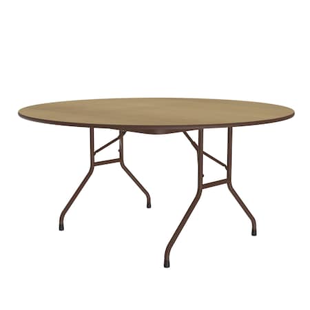 Correll Round Commerical Folding Utility Table, High Pressure Laminate Top, Maple CF60PX-16