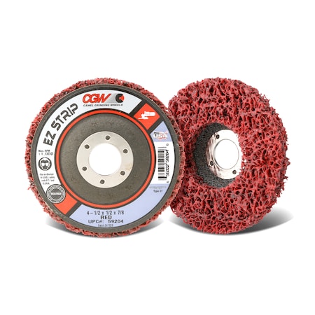 Cgw Abrasives Strip Whl, 4.5x5/8-11, SC Extra CRS, Red 59205