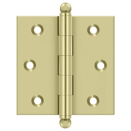 Deltana Bright Brass Door and Butt Hinge CH2525U3-UNL
