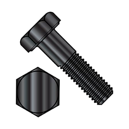 Zoro Select Grade 2, 1/4"-20 Hex Head Cap Screw, Black Oxide Steel, 1/2 in L, 3300 PK 1408CH2B