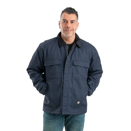 Berne Heritage Twill Chore Coat, XL, 65% polyester 35% cotton perm-press twill, Navy, XL CH414