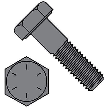 Zoro Select Grade 8, 1-1/2"-6 Hex Head Cap Screw, Plain Steel, 4 in L, 4 PK 15064CH8OP