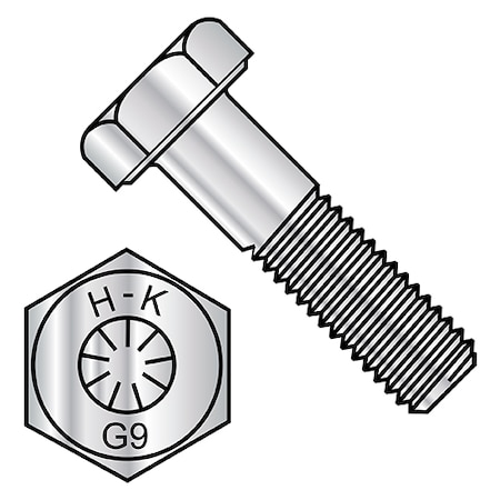 Zoro Select 5/8-11X2 1/2 Grade 9 Hex Head Cap Screw, Steel, PK 125 6240CH9