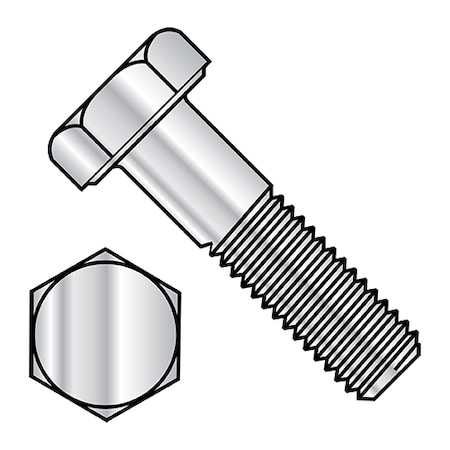 Zoro Select Not Graded, 1/2"-13 Hex Head Cap Screw, Plain Aluminum, 1 in L, 100 PK 5016CHAL