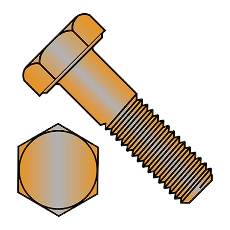 Zoro Select Not Graded, 1/2"-13 Hex Head Cap Screw, Plain Bronze, 2-1/2 in L, 100 PK 5040CHSB