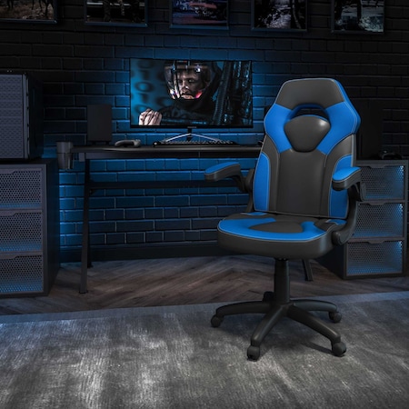 Flash Furniture Gaming Chair, Padded Flip-up, Blue CH-00095-BL-GG