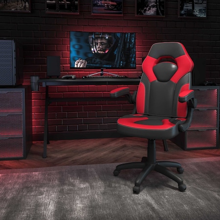 Flash Furniture Gaming Chair, Padded Flip-up, Red CH-00095-RED-GG
