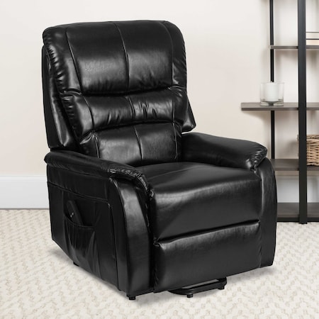 Flash Furniture Lift Recliner, Remote Powered, Blk Leather CH-US-153062L-BK-LEA-GG