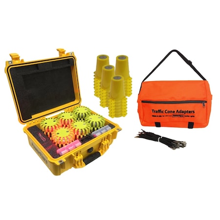 Powerflare Cone Kit, Hrd Case, 24, Red Lt, Ylw Shell CKT-PFPACK24-R-Y