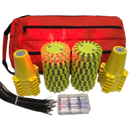 Powerflare Cone Kit, Softpack, 12, Red Lt, Ylw Shell CKT-SP12-R-Y