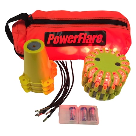 Powerflare Cone Kit, Softpack, 3, Red Lt, Ylw Shell CKT-SP3-R-Y