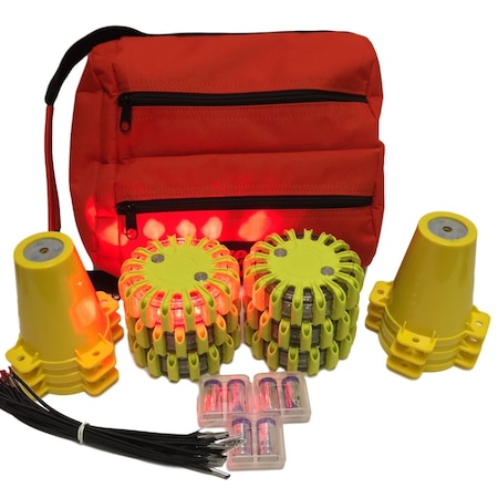 Powerflare Cone Kit, Softpack, 6, Red Lt, Ylw Shell CKT-SP6-R-Y