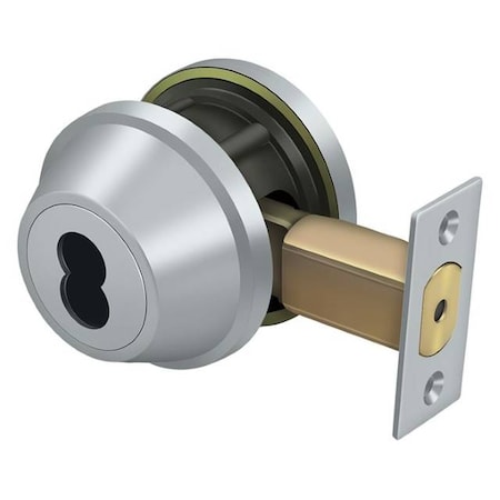 Deltana Single Deadbolt Ic Core Non Cyl Gr2 With 2-3/4" Back Satin Chrome CL200LAIC-26D