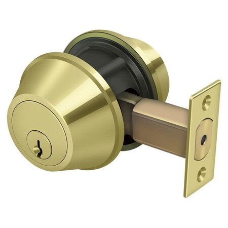 Deltana Double Deadbolt Gr2 With 2-3/4" Backset Bright Brass CL210LA-3