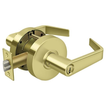 Deltana Commercial Store Room Standard Gr2, Clarendon With Cyl Bright Brass CL504EVC-3
