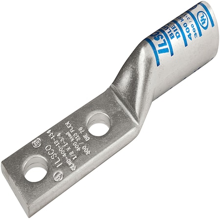 Ilsco Two-Hole Compression Lug, Long Barrel, Copper, 2 PK CLND-3/0-12-134-EC