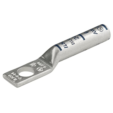 Ilsco One-Hole Compression Lug, Standard Barrel, Copper, None, 2 PK CLNS-250-12-EC