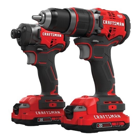 Craftsman Cordless Combination Kit, (2) 2.0 Ah CMCK220D2