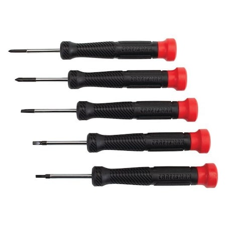 Craftsman Precision Screwdriver Set, Steel, 5 pcs. CMHT65074