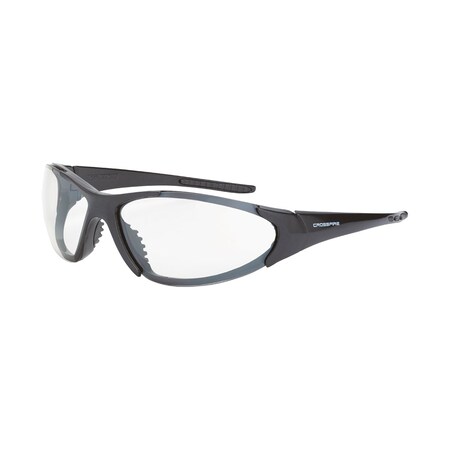 Crossfire Safety Glasses, Wraparound Clear Polycarbonate Lens, Scratch-Resistant, 12PK 1864 AF