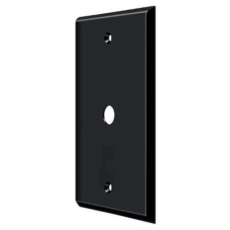 Deltana Cable Cover Switch Plate, Number of Gangs: 1 Solid Brass, Paint Black Finish CPC4764U19