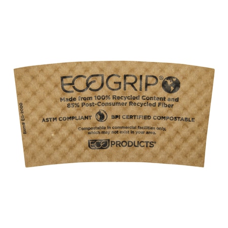 Partners Brand Hot Cup Sleeves, 5" x 2 1/2", Brown, PK1300 CPSLEEVE