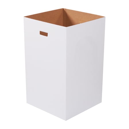 Partners Brand 40 gal Rectangular Cardboard Disposable Can, White, 200#/ECT-32 Corrugated, 18 in, 10 PK CRR40