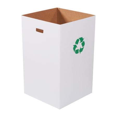 Partners Brand Trash Can, White, 200#/ECT-32 Corrugated CRR40R