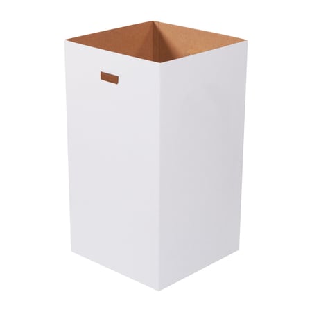 Partners Brand 50 gal Rectangular Cardboard Disposable Can, White, 200#/ECT-32 Corrugated, 18 in, 10 PK CRR50