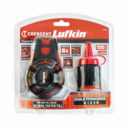 Crescent 100' Contractor Chalk & Reel with Red Chalk CL100R