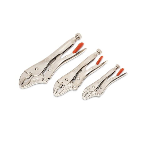 Crescent 3 Piece Curved Jaw Locking Pliers with Wire Cutter Set CLP3SETN-08