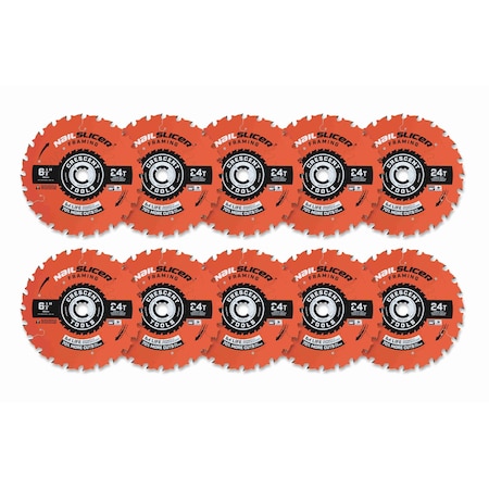Crescent 6-1/2" x 24-Tooth NailSlicer Framing Circular Saw Blade - 10 Pack CSBFR-624-10